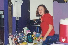 Li'l Jess at the PartySmart booth at 'One Love,' 8/9/2001